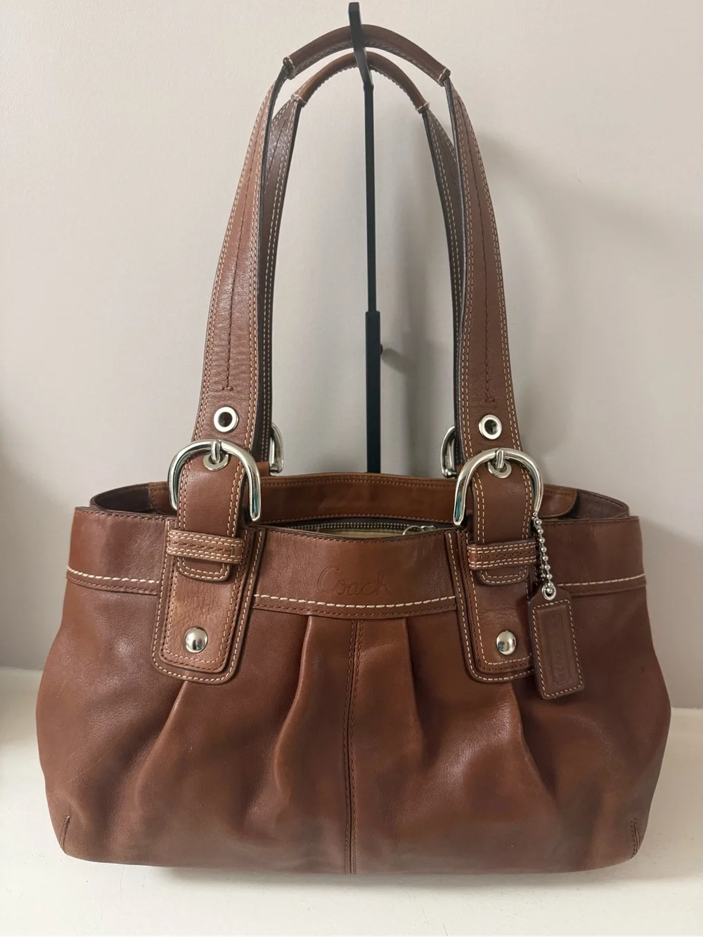 Coach Chestnut Brown Leather Shoulder Tote